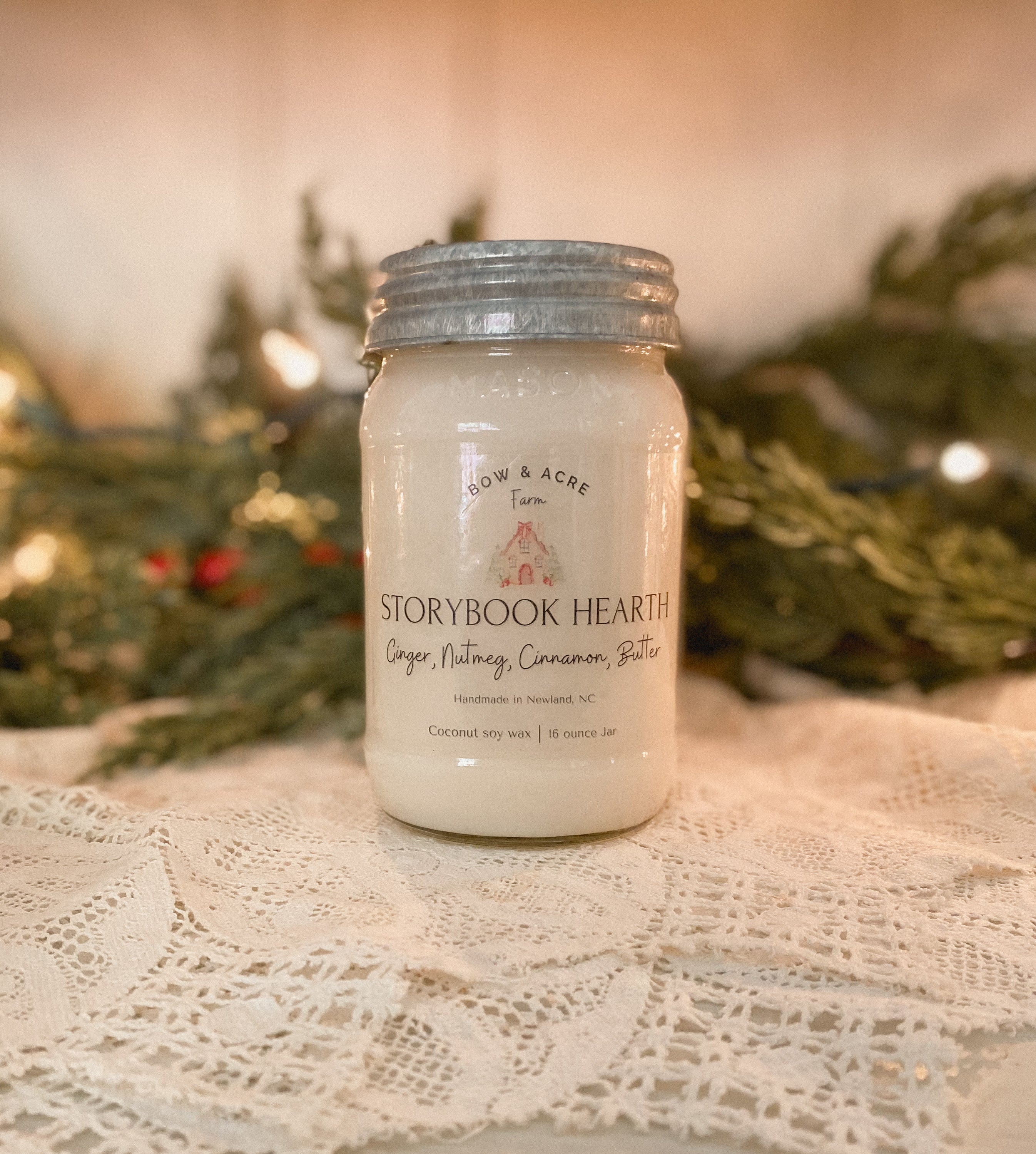 Storybook hearth mason jar candle