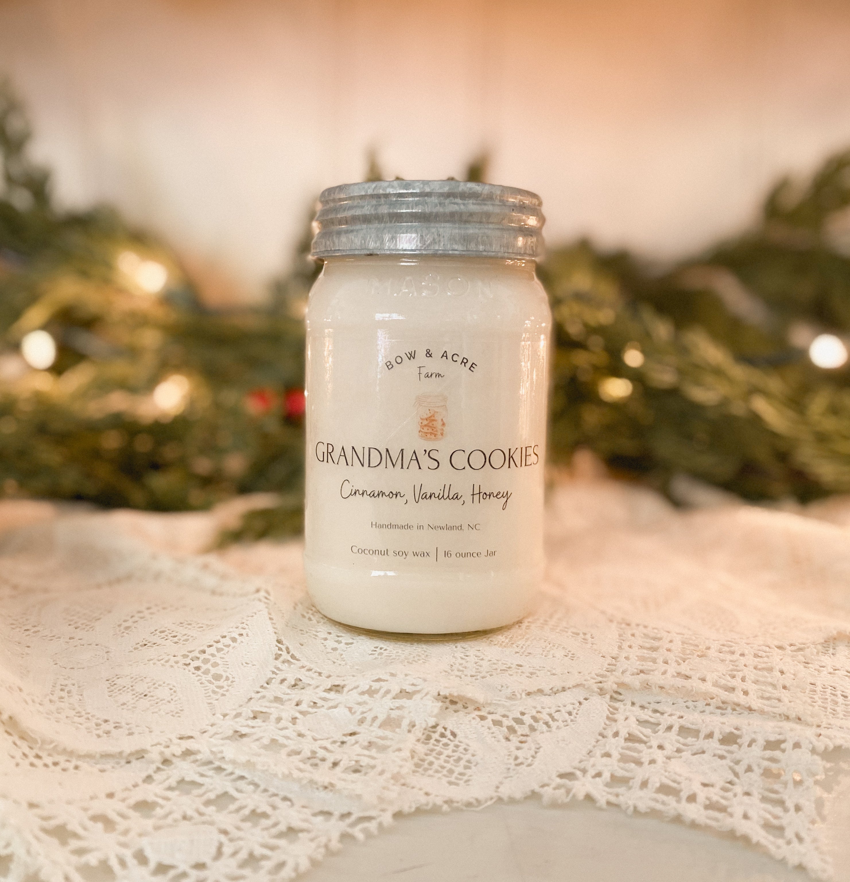 Grandma's cookies mason jar candle