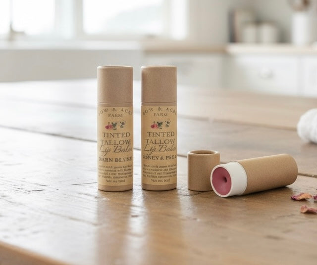 Tinted tallow lip balm